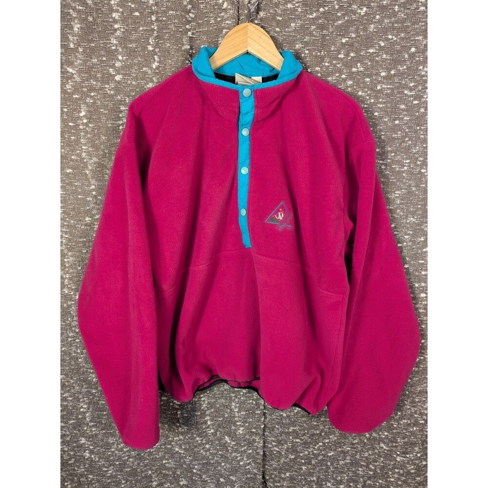 VTG Canada Lake Louise The Shirt Company Fleece Snap Pullover Pink‎ Women's L